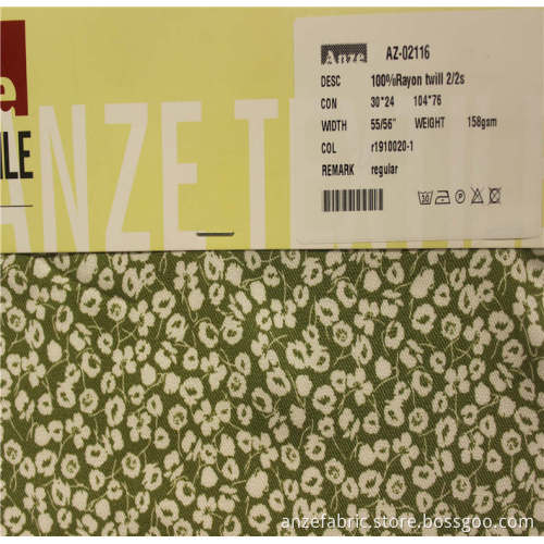 100%rayon twill printed fabric by lead fabric clothing